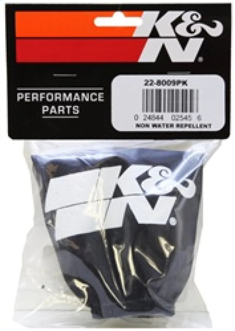 K&N Precharger Air Filter Wrap - Black - Round Straight - 22-8009PK