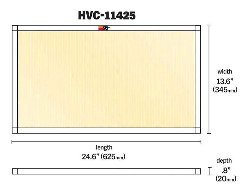 K&N HVAC Filter - 14 x 25 x 1 - HVC-11425