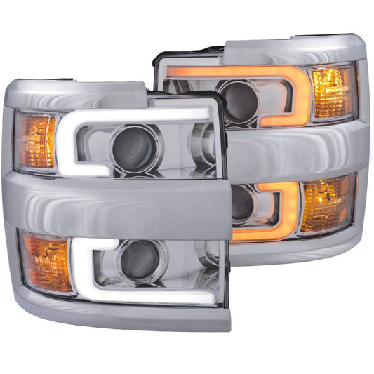 ANZO Projector Headlights 15-17 Chevrolet Silverado 2500HD / 3500HD Chrome - 111366-C-Dub Tech