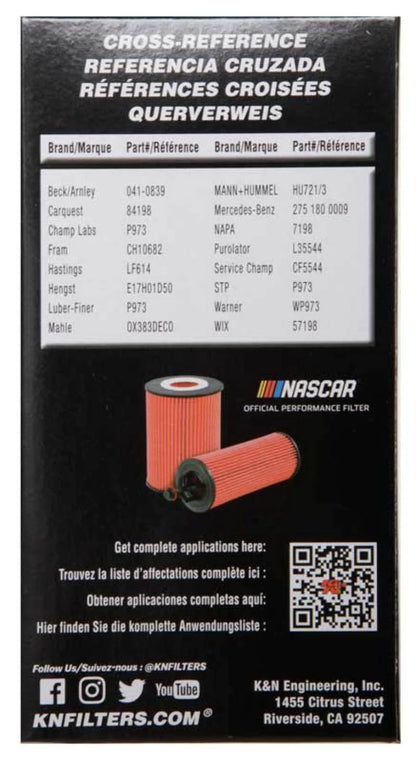 K&N Performance Oil Filter for 04-15 Mercedes Benz - HP-7033