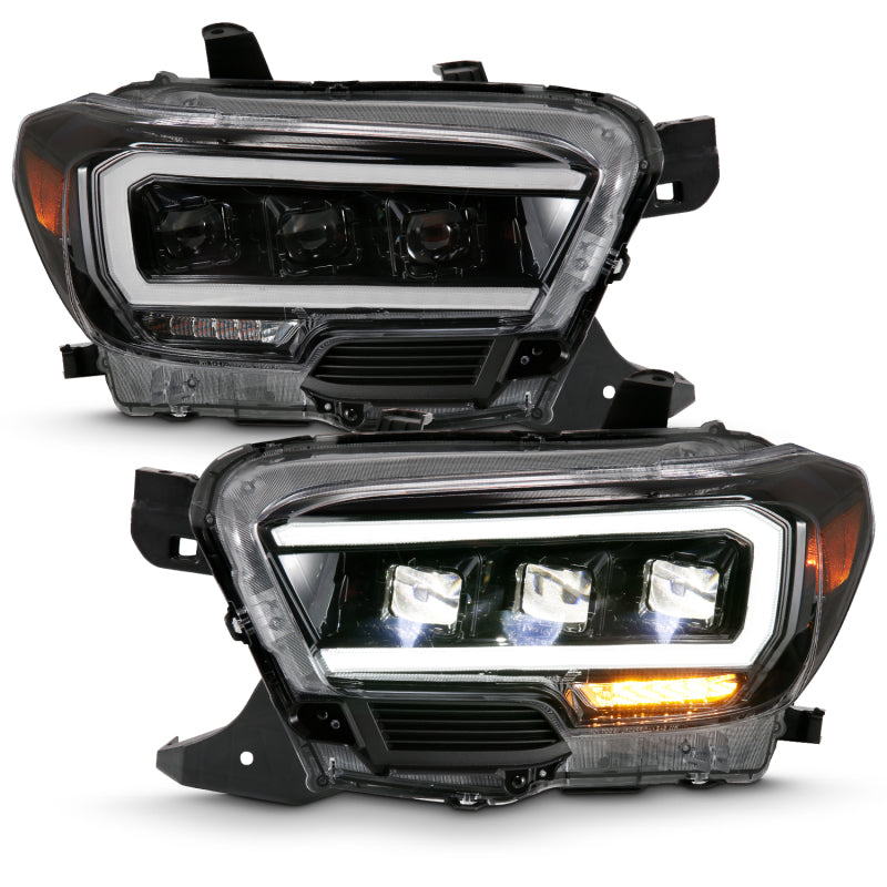 ANZO 2016-2018 Toyota Tacoma LED Projector Headlights Plank Style Black - 111496-C-Dub Tech