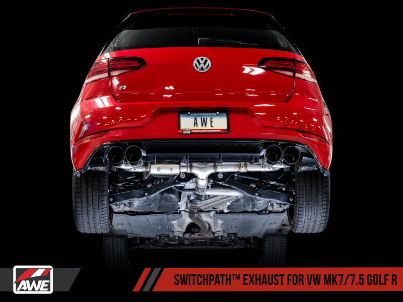AWE Tuning Volkswagen Golf R MK7.5 SwitchPath Exhaust w/Chrome Silver - 3025-42066-C-Dub Tech