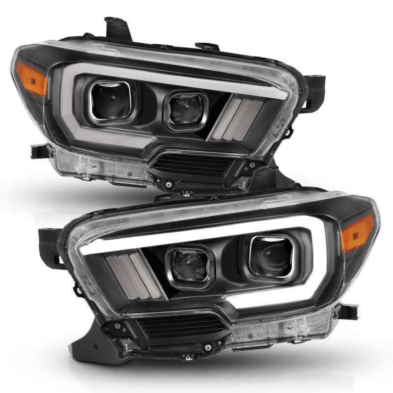 ANZO 2016-2017 Toyota Tacoma Projector Headlights w/ Plank Style Switchback - 111397-C-Dub Tech