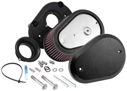 K&N Street Metal Intake System Flare - Black LG Capacity - RK-3947XB