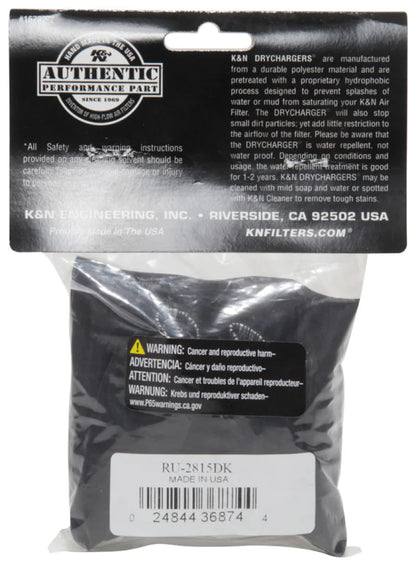 K&N Drycharger Air Filter Wrap RU-2815 Black - RU-2815DK