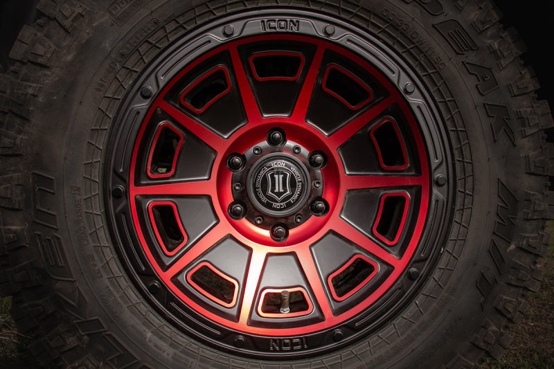 ICON VICTORY SATIN BLACK W/RED TINT