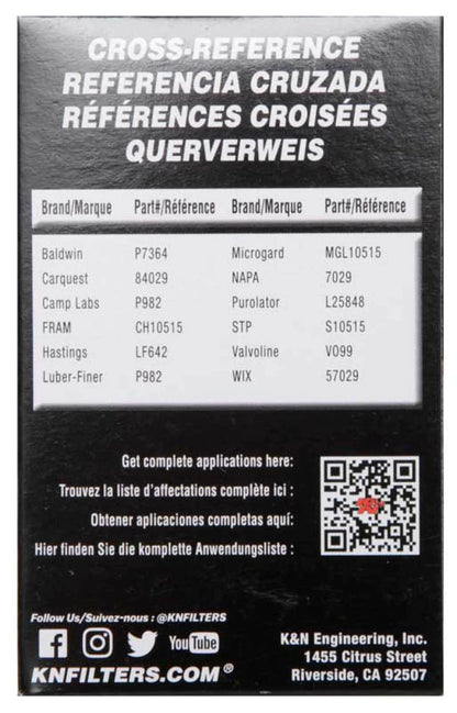 K&N Performance Oil Filter for Hyundai/Kia 3.8L V6, 4.6L/5.0L V8 - HP-7029