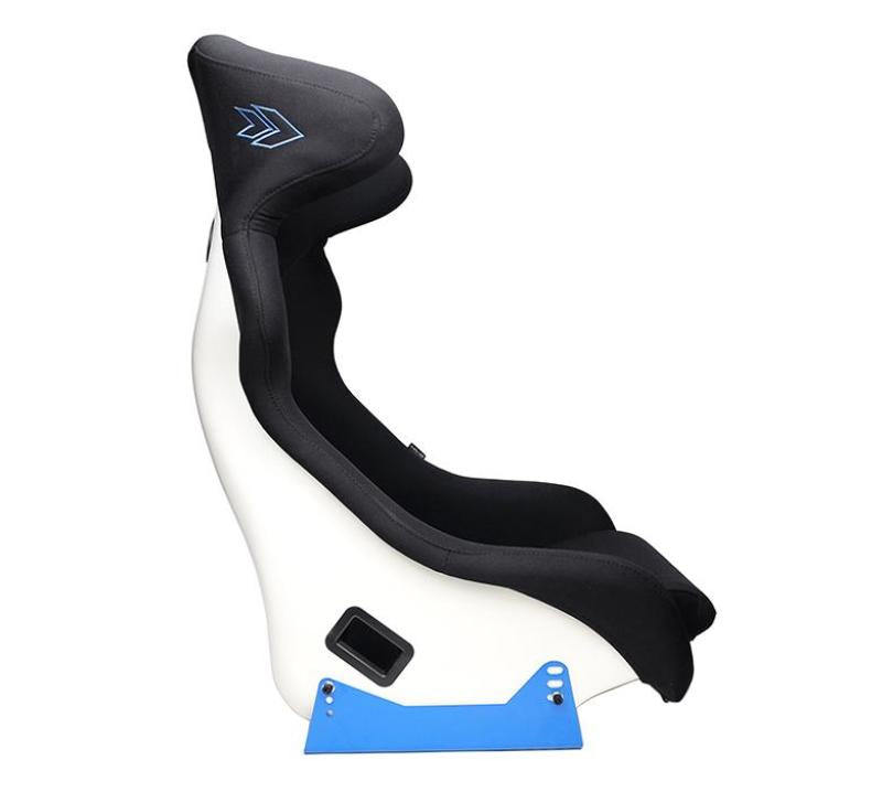 NRG FRP Bucket Seat - White Finish with Arrow Embroidery - FRP-600WT