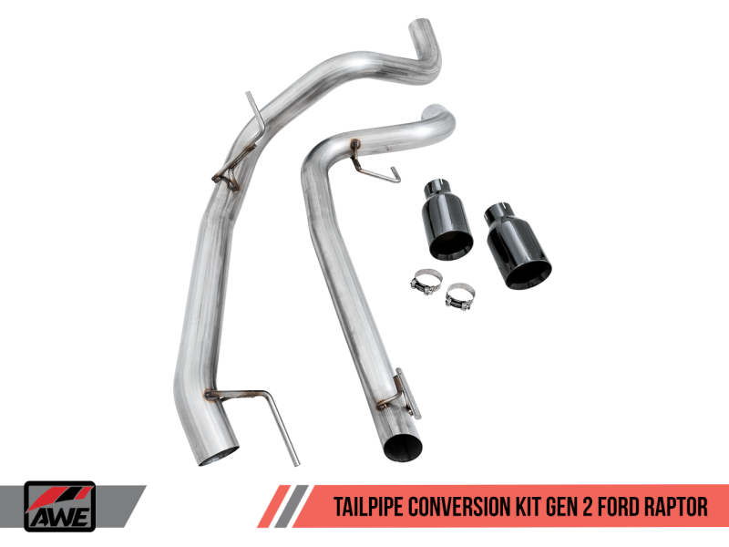 AWE Tuning 2017+ Ford Raptor Tailpipe Conversion Kit w/ Diamond - 3020-33050-C-Dub Tech