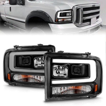 ANZO 99-04 Ford F250/F350/F450/Excursion (excl 99) Projector Headlights - w/ - 111551