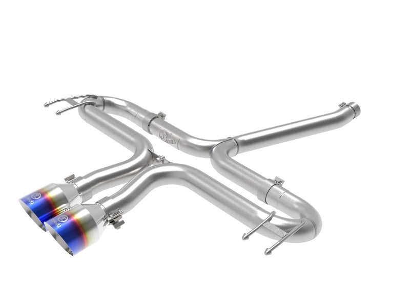 aFe Takeda 2-1/2in 304 SS Axle-Back Exhaust w/Blue Flame Tips - 49-36625-L