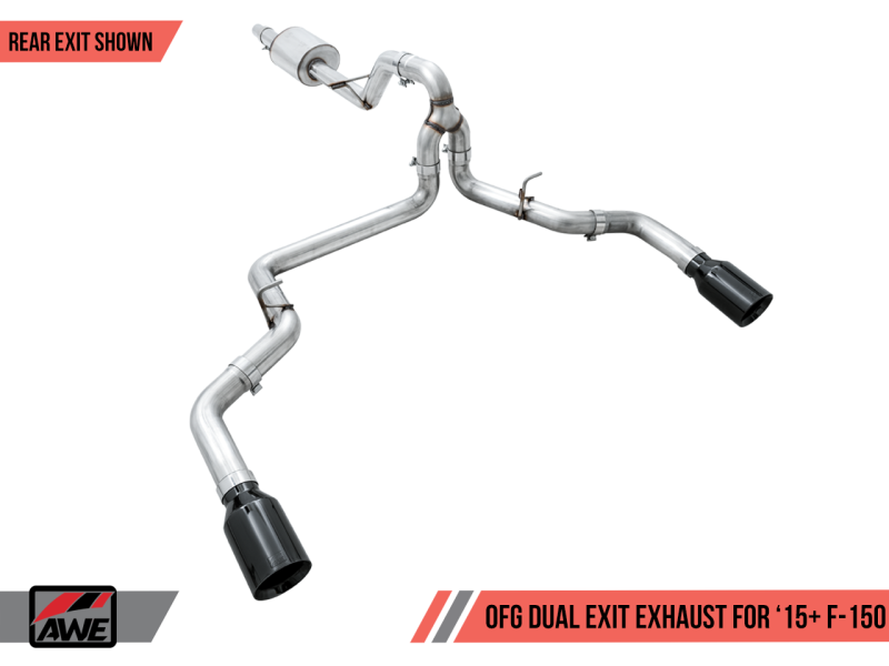 AWE Tuning 2015+ Ford F-150 0FG Dual Exit Performance Exhaust - 3015-33120-C-Dub Tech