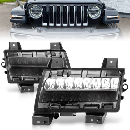 ANZO 2018-2021 Jeep Wrangler LED Side Markers Chrome Housing Smoke - 511085