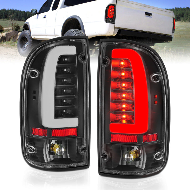 ANZO 95-00 Toyota Tacoma LED Taillights Black Housing Clear Lens - 311353