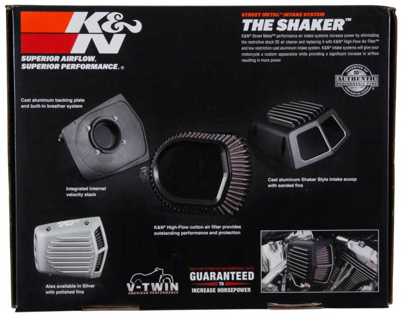 K&N Street Metal Intake System 08-16 Harley Davidson Shaker Silver - RK-3951S