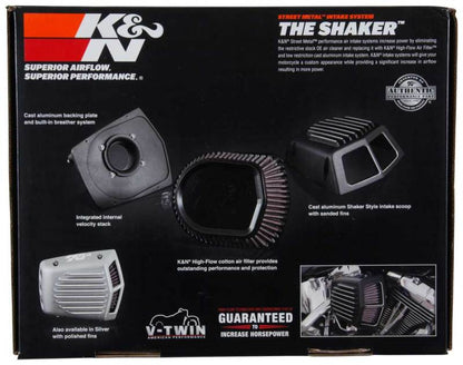 K&N Street Metal Intake System 08-16 Harley Davidson Shaker Silver - RK-3951S