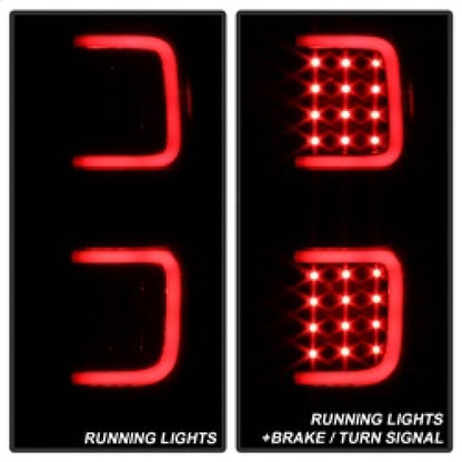 xTune Ford F150 09-14 LED Tail Lights - Black ALT-ON-FF15009-LBLED-BSM - 9038495