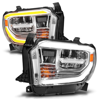 ANZO 2014-2017 Toyota Tundra LED Crystal Headlights w/ Switchback Chrome - 111532