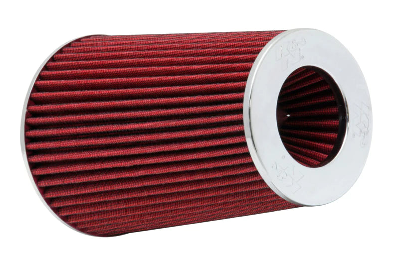 K&N Universal Air Filter Chrome Round Tapered Red - 4in - RG-1002RD