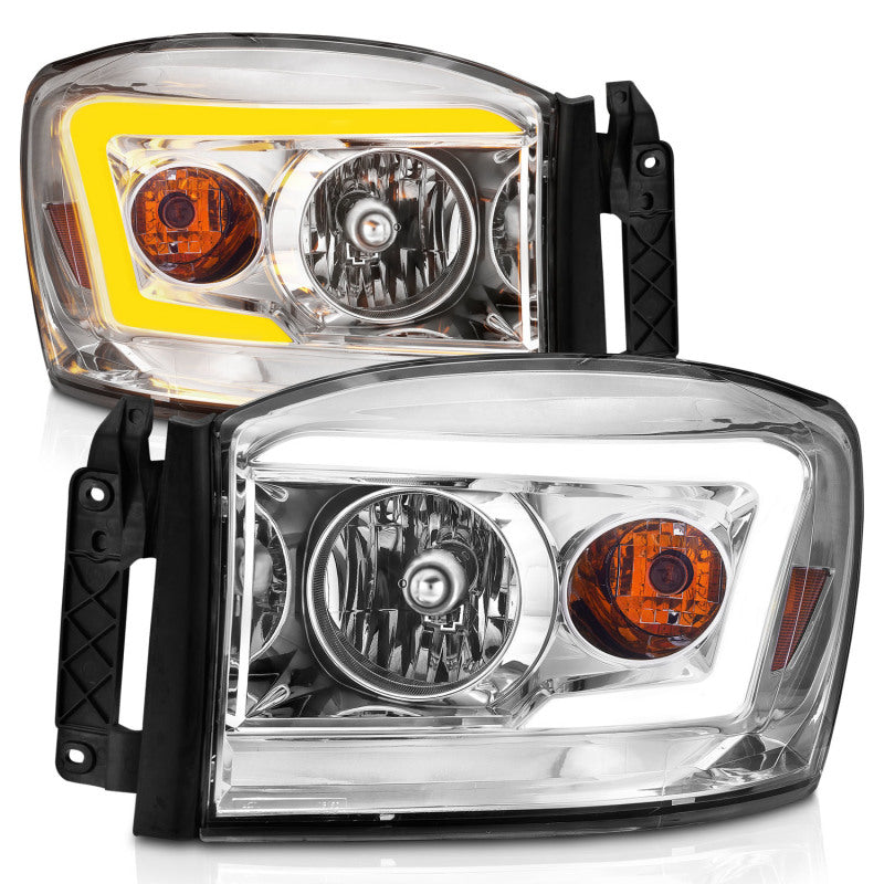 Anzo 06-09 Dodge RAM 1500/2500/3500 Headlights Chrome Housing/Clear Lens (w/Switchback - 111527