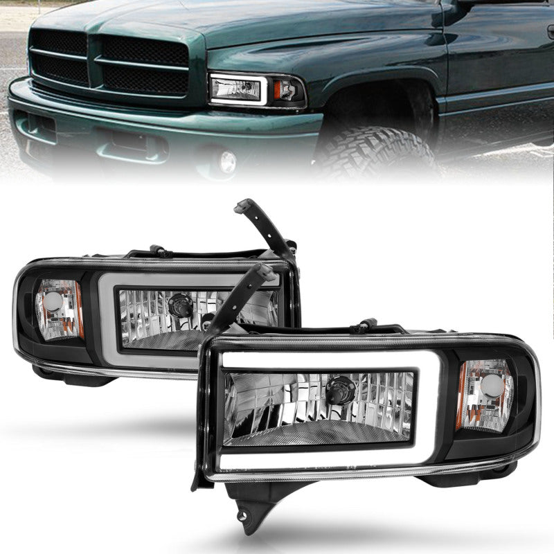 ANZO 94-02 Dodge RAM Crystal Headlight - w/ Light Bar - 111554-C-Dub Tech