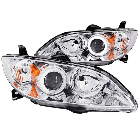 ANZO 2004-2008 Mazda 3 Projector Headlights w/ Halos Chrome - 121211-C-Dub Tech
