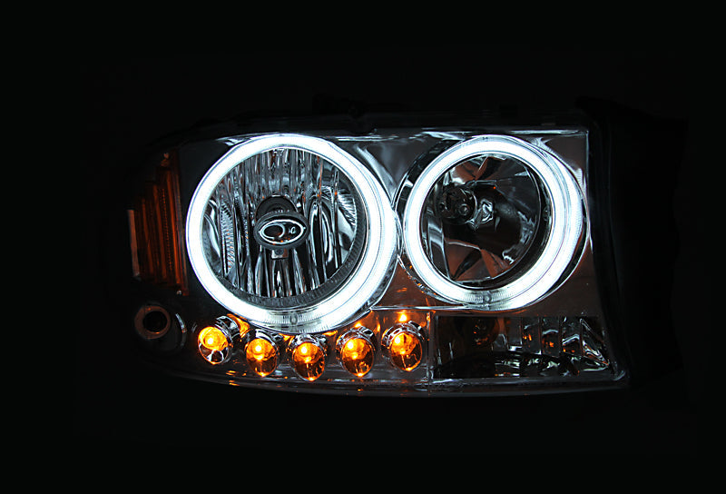 ANZO 1997-2004 Dodge Dakota Projector Headlights w/ Halo Black 1 - 111194-C-Dub Tech