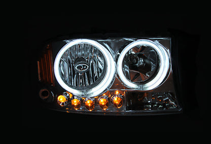 ANZO 1997-2004 Dodge Dakota Projector Headlights w/ Halo Black 1 - 111194-C-Dub Tech