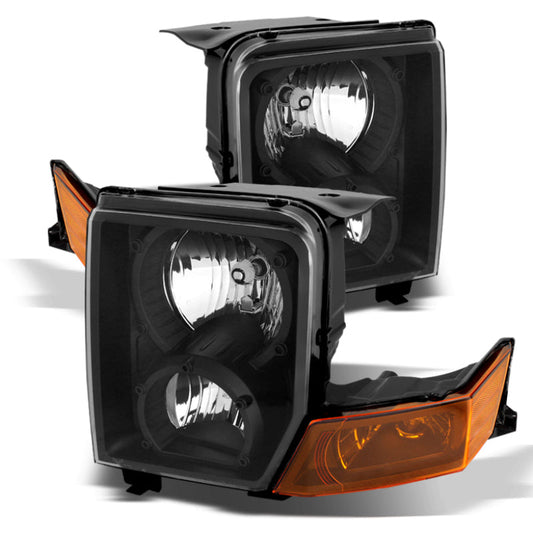 Xtune Jeep Commander 06-10 Crystal Headlights Black HD-JH-JCOM06-AM-BK - 9023231