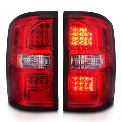 ANZO 2014-2018 GMC Sierra LED Tail Lights Black Housing Red/Clear - 311399