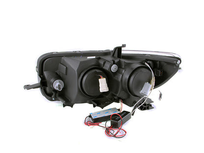 ANZO 2008-2010 Scion Xb Projector Headlights w/ Halo Black - 121280-C-Dub Tech