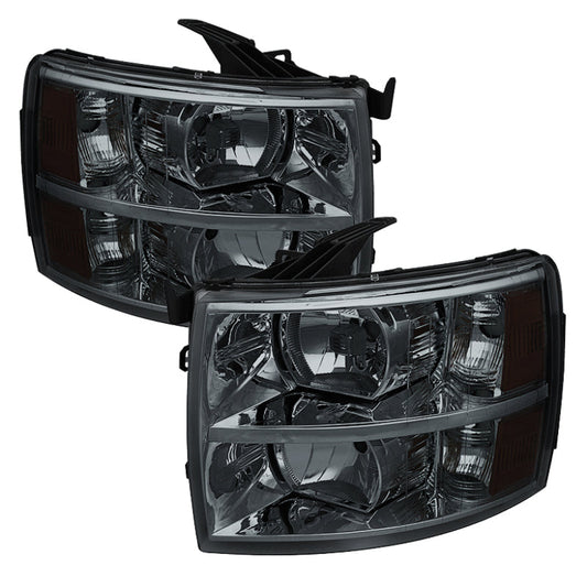 Xtune Chevy Silverado 07-13 Crystal Headlights Smoked HD-JH-CS07-AM-SM - 5077349