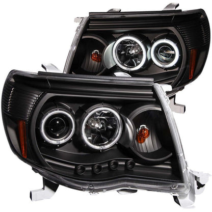 ANZO 2005-2011 Toyota Tacoma Projector Headlights w/ Halo Black - 121282-C-Dub Tech