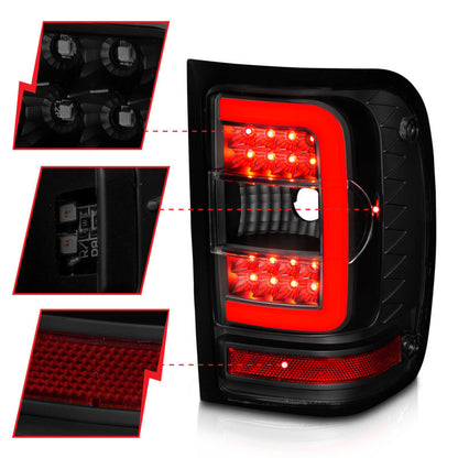 ANZO 01-11 Ford Ranger LED Taillights - Black Housing w/ - 311391