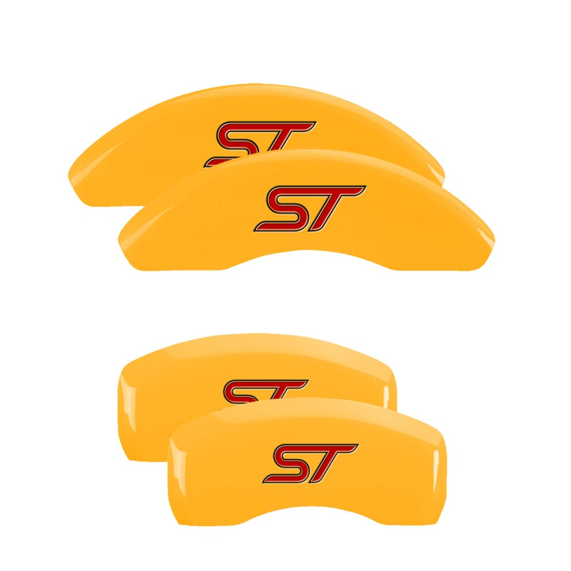 MGP Caliper Covers Set of 4: Yellow finish, Black ST / ST (No Bolts) Ford