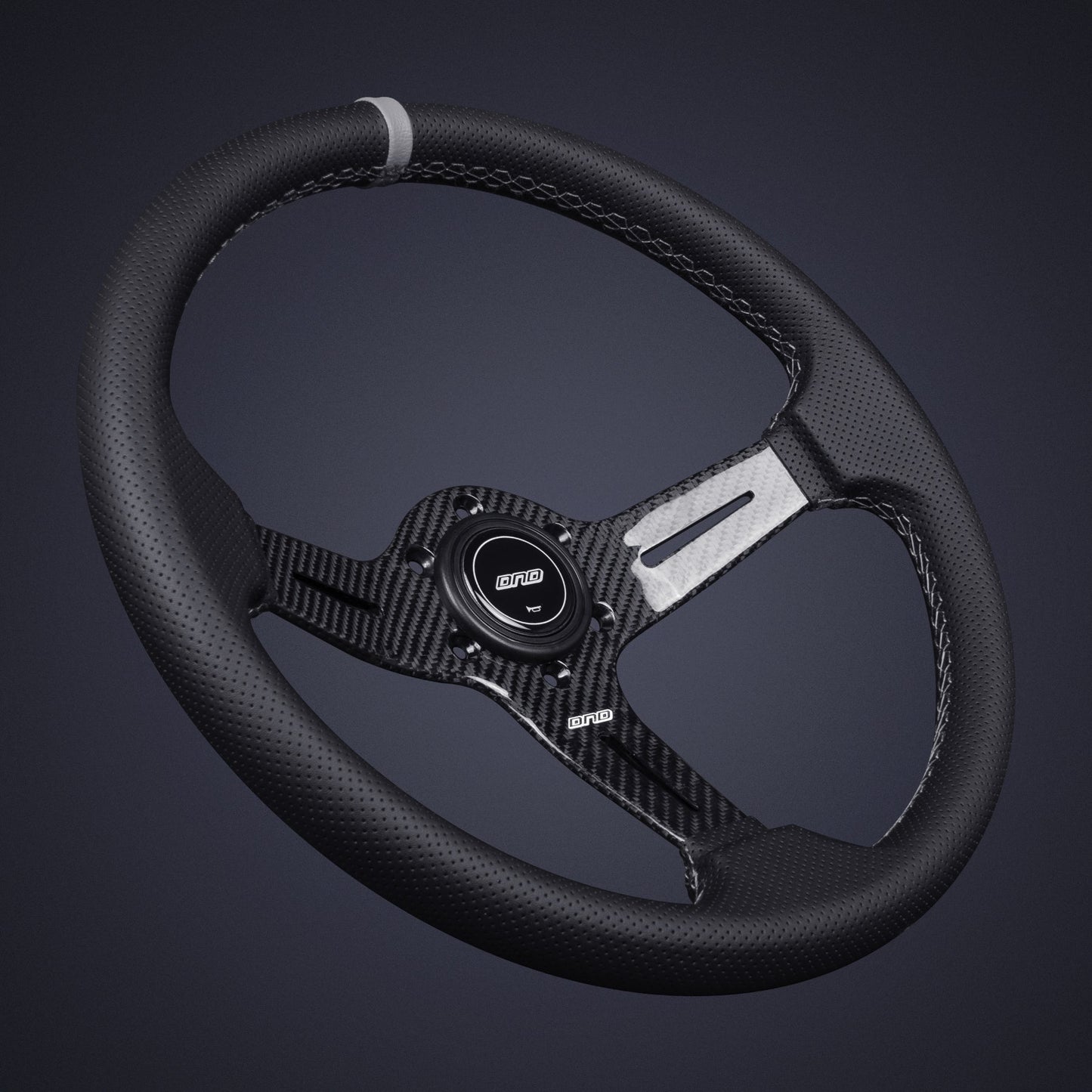 Carbon Fiber Perforated Leather Race Wheel