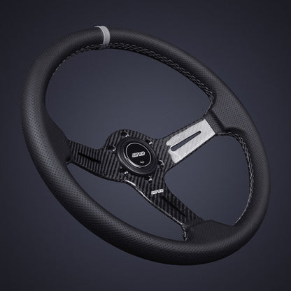 Carbon Fiber Perforated Leather Race Wheel