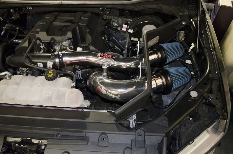 Injen 2015+ Ford F-150 V6 2.7L/3.5L EcoBoost Wrinkle Black Short - PF9015WB