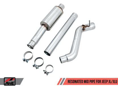 AWE Tuning 2018+ Jeep Wrangler JL/JLU 3.6L Resonated Mid Pipe - 3015-11001-C-Dub Tech