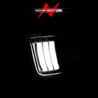 ANZO 05-09 Ford Mustang (w/Factory Halogen HL Only) Projector Headlights - 121566-C-Dub Tech