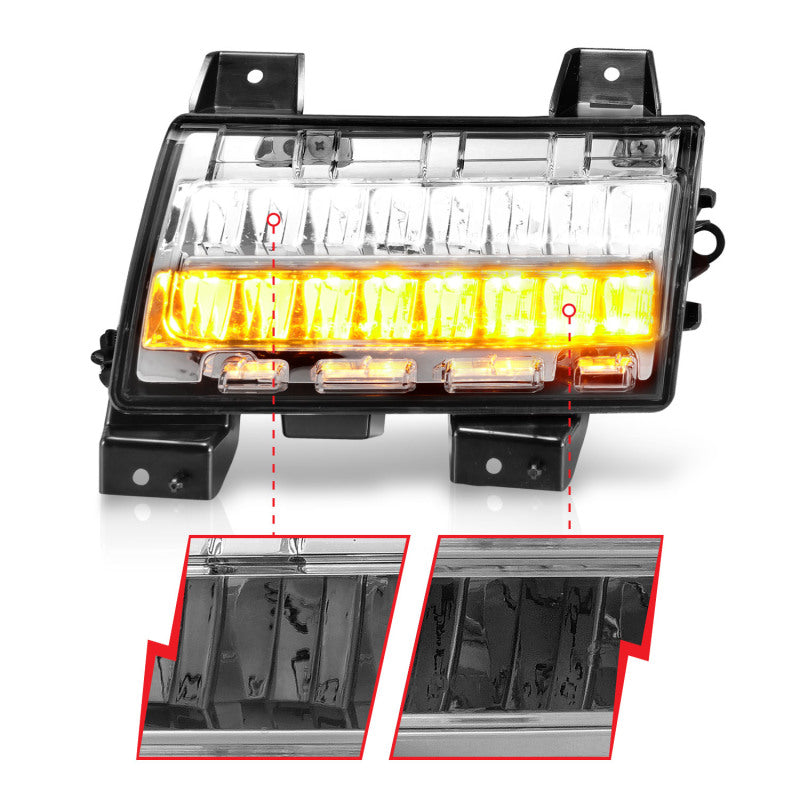 ANZO 2018-2021 Jeep Wrangler LED Side Markers Chrome Housing Clear - 511086