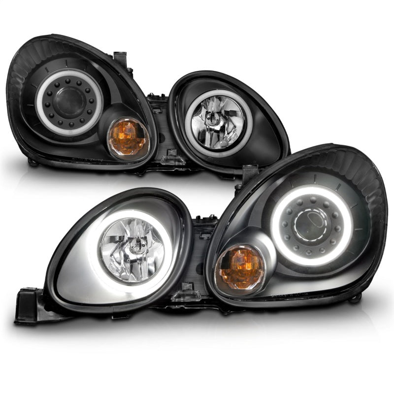 ANZO 1998-2005 Lexus Gs300 Projector Headlights w/ Halo Black - 121144-C-Dub Tech