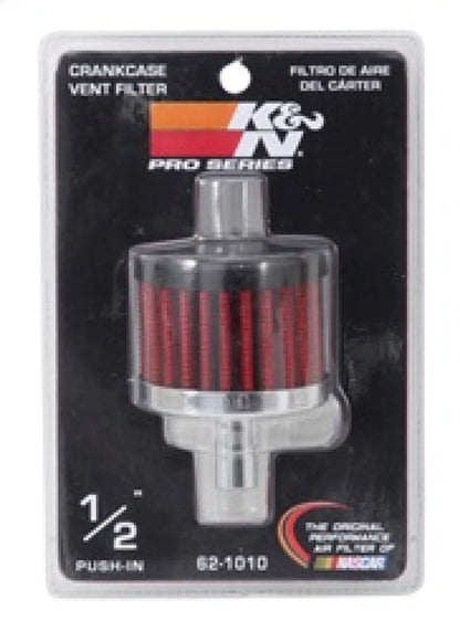 K&N Steel Base Crankcase Vent Filter .5in Vent OD x - 62-1010