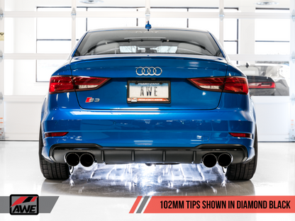 AWE Tuning Audi 8V S3 Track Edition Exhaust w/Diamond Black - 3015-43150-C-Dub Tech