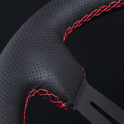 Carbon Fiber Perforated Leather Race Wheel