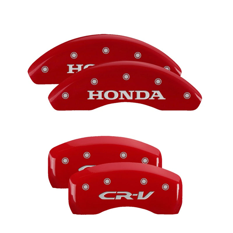 MGP Caliper Covers Set of 4: Red finish, Silver Honda / CR-V Honda CR-V 2004