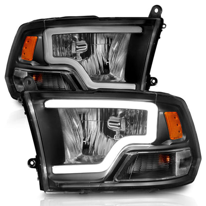 ANZO 2009-2018 Dodge Ram 1500 Crystal Headlights w/ Light Bar - 111515