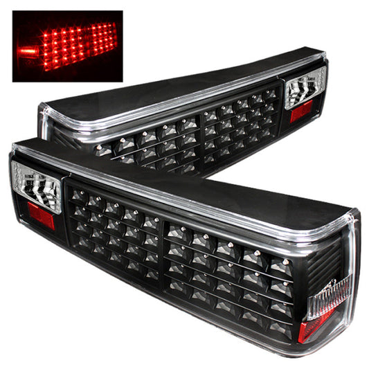 Xtune Ford MUStang 87-93 LED Tail Lights Black ALT-ON-FM87-LED-BK - 5012975