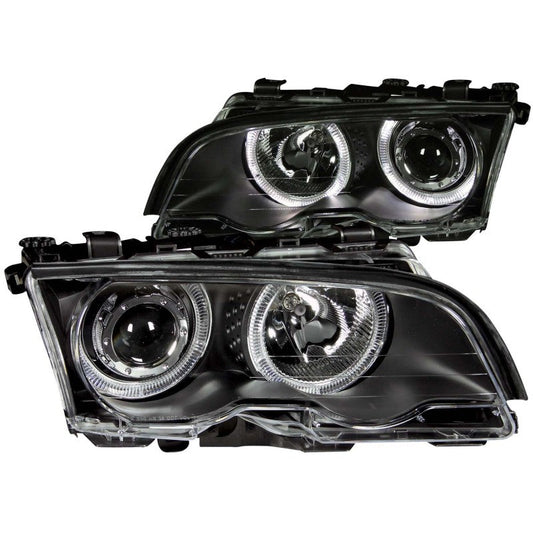 ANZO 1999-2001 BMW 3 Series E46 Projector Headlights w/ Halo - 121013-C-Dub Tech