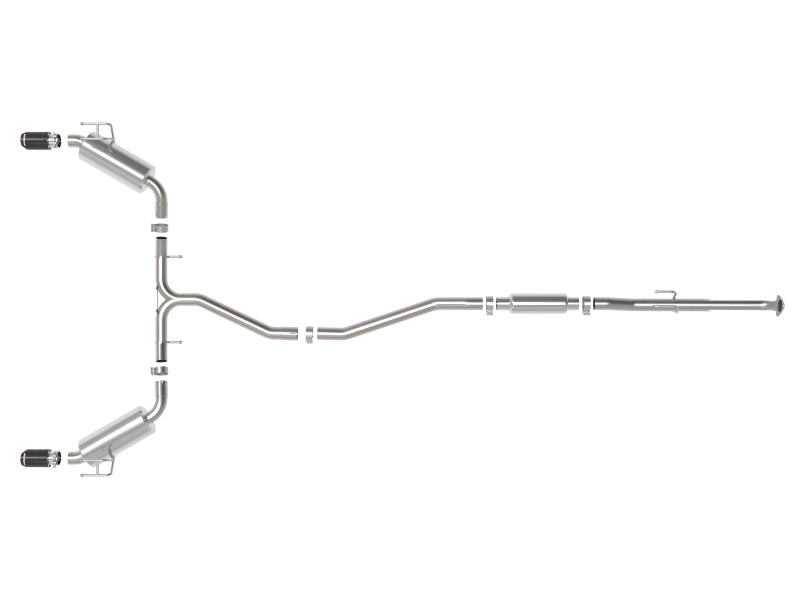 aFe Takeda 2.5in 304 SS Cat-Back Exhaust System w/CF Tips - 49-36628-C